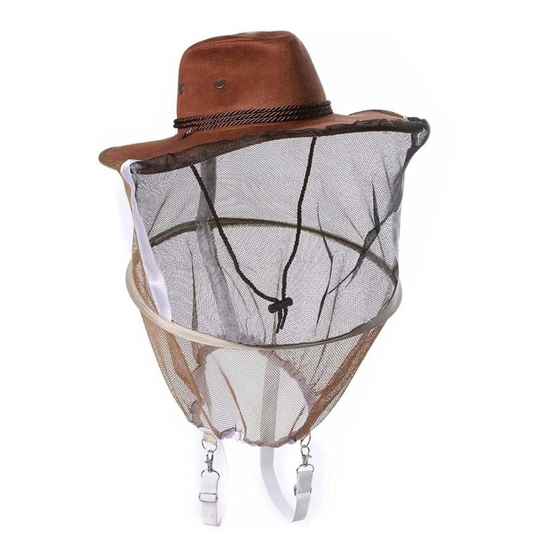 witbee Beekeeper Cowboy Hat with Veil, Beekeeping Veil Hat Beekeeping Protective Gear for Professional Beekeepers Bee Keeper Costume - Image 1